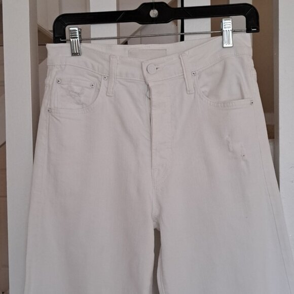 Mother Jeans TOMCAT Roller Chew White Almost Innocent sz27 Chewed hem/pocket - Picture 4 of 16